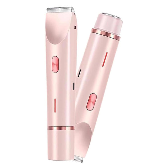 Women’s Dual Head Electric Shaver – Stylish Hair Remover & Body Trimmer, USB Type-C Rechargeable, Painless, Waterproof Razor for Face, Underarms, Bikini & Legs (Pink)
