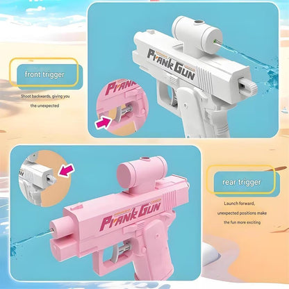 Prank Water Gun Toy with Dual Spray Nozzle Design - Funny Squirt Gun Gag Toy for Kids & Adults, Compact Handheld Water Sprayer for Parties, School, Office, Backyard and Outdoor Play