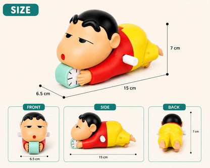 Cute Shinchan Crawling Toy for Toddlers | Key Operated Wind-Up Moving Baby Toy | Cartoon Action Figure Crawling Toy | Fun Interactive Kids | Birthday Gift for Boys Girls