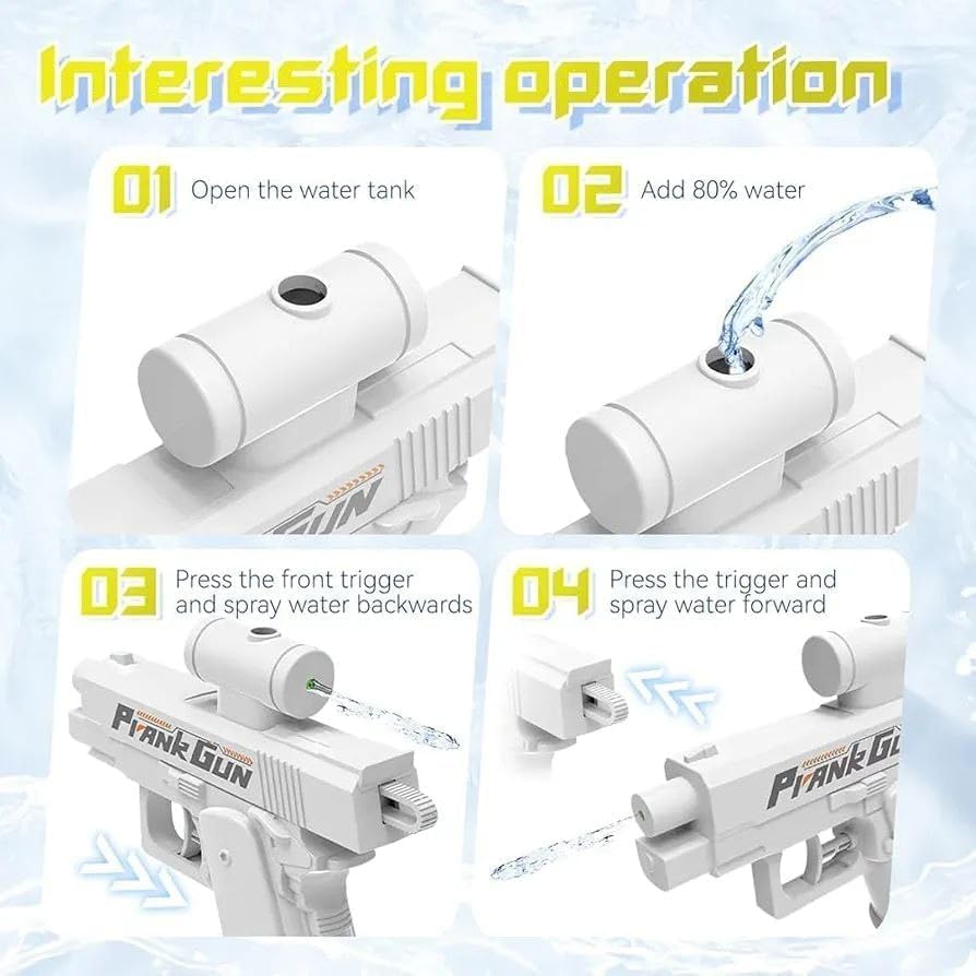 Prank Water Gun Toy with Dual Spray Nozzle Design - Funny Squirt Gun Gag Toy for Kids & Adults, Compact Handheld Water Sprayer for Parties, School, Office, Backyard and Outdoor Play