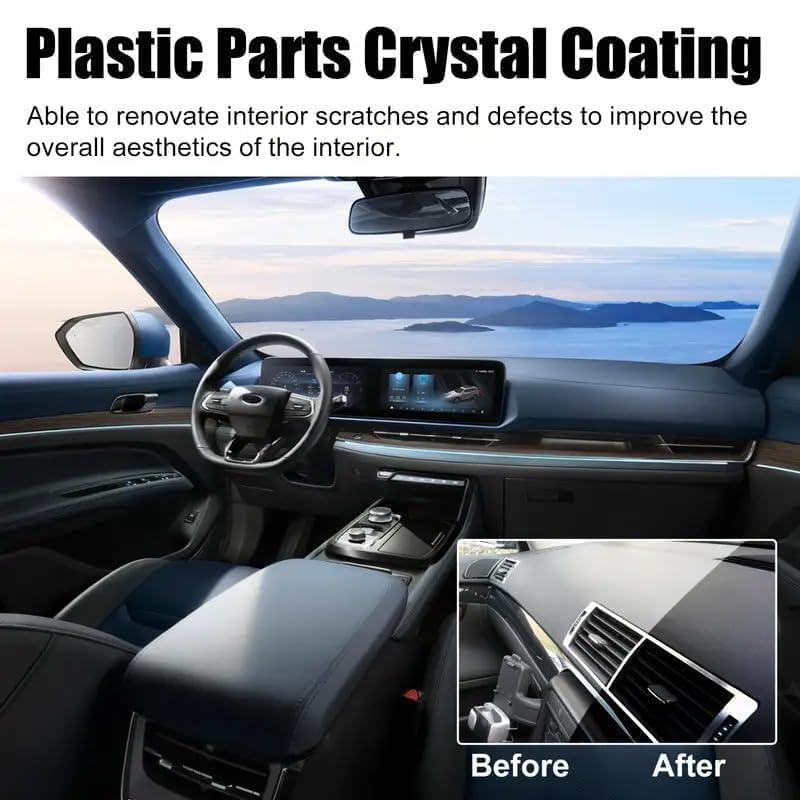 Crystal Coating for Car Plastic Parts | 30ml PVC Restorer & Car Interior Cleaner