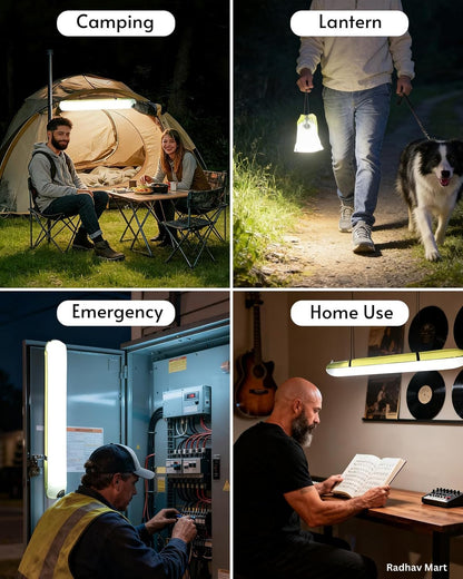 Inflatable Solar Tubelight | Solar Lantern Light | USB Rechargeable Light | 4 Lighting Modes | IP66 Waterproof | Portable and Lightweight Tent Light | Power Bank | Portable, Foldable Camping Light