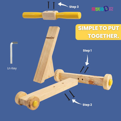 Premium Wooden Baby Walker (Nadavandi) for 9-36 Months | Push Walker for Baby | Traditional Nadavandi Wooden Push Walker | Sturdy, Safe, Eco-Friendly Baby Push Toy | Easy DIY Assembly