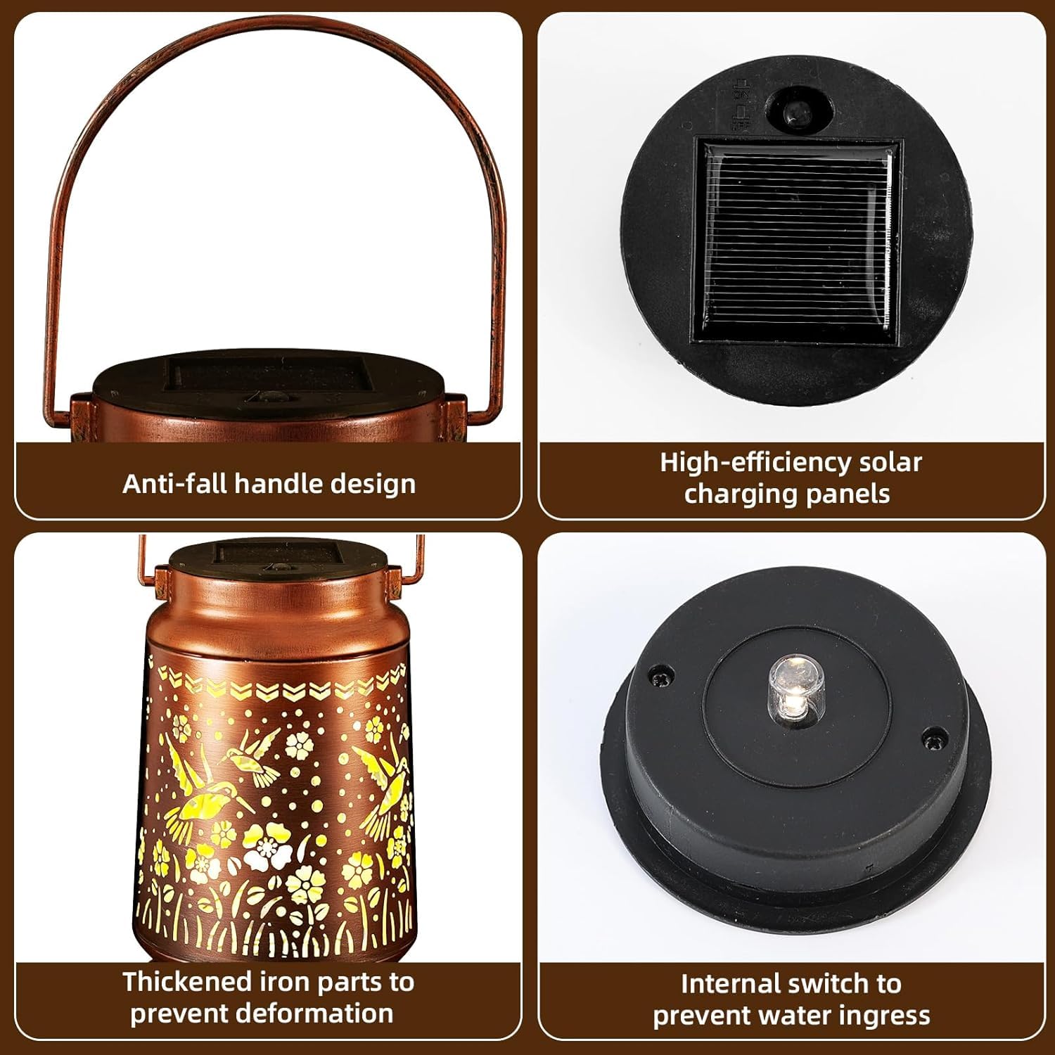 Solar Lanterns Lights Outdoor Waterproof Warm White Lights for Yard Pathway Garden Driveway Walkway Landscape Path Lighting Gifts for Women (Hummingbird, 1)