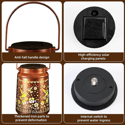 Solar Lanterns Lights Outdoor Waterproof Warm White Lights for Yard Pathway Garden Driveway Walkway Landscape Path Lighting Gifts for Women (Hummingbird, 1)