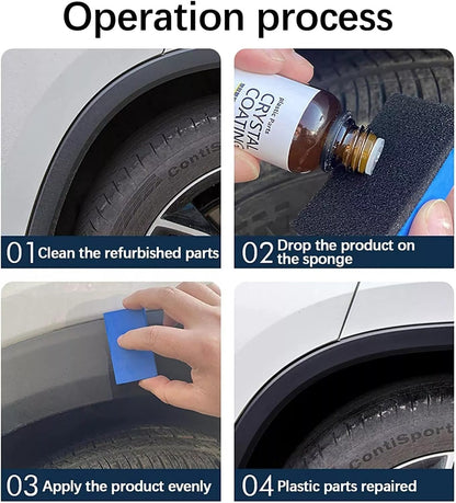 Crystal Coating for Car Plastic Parts | 30ml PVC Restorer & Car Interior Cleaner
