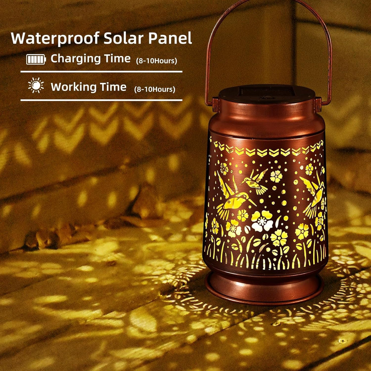 Solar Lanterns Lights Outdoor Waterproof Warm White Lights for Yard Pathway Garden Driveway Walkway Landscape Path Lighting Gifts for Women (Hummingbird, 1)
