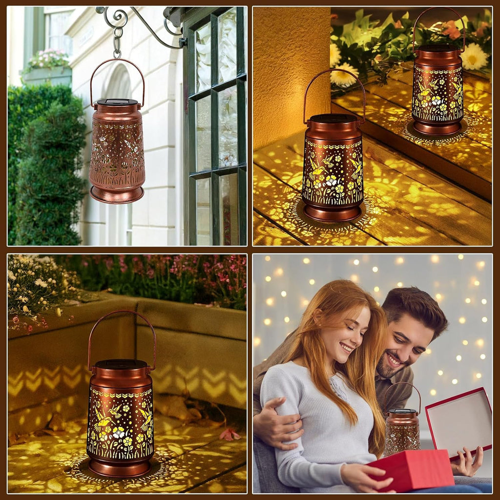 Solar Lanterns Lights Outdoor Waterproof Warm White Lights for Yard Pathway Garden Driveway Walkway Landscape Path Lighting Gifts for Women (Hummingbird, 1)