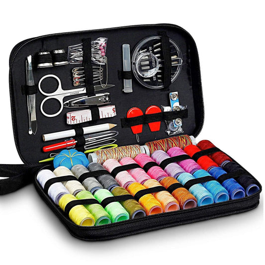 Zekista Premium Sewing Kit Bundle with Carrying Case | Portable Sewing Set with Scissors, Threads, Needles, Tape Measure & Buttons for Home, Travel and Emergency Repairs