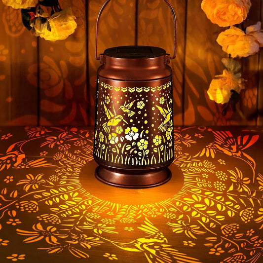 Solar Lanterns Lights Outdoor Waterproof Warm White Lights for Yard Pathway Garden Driveway Walkway Landscape Path Lighting Gifts for Women (Hummingbird, 1)
