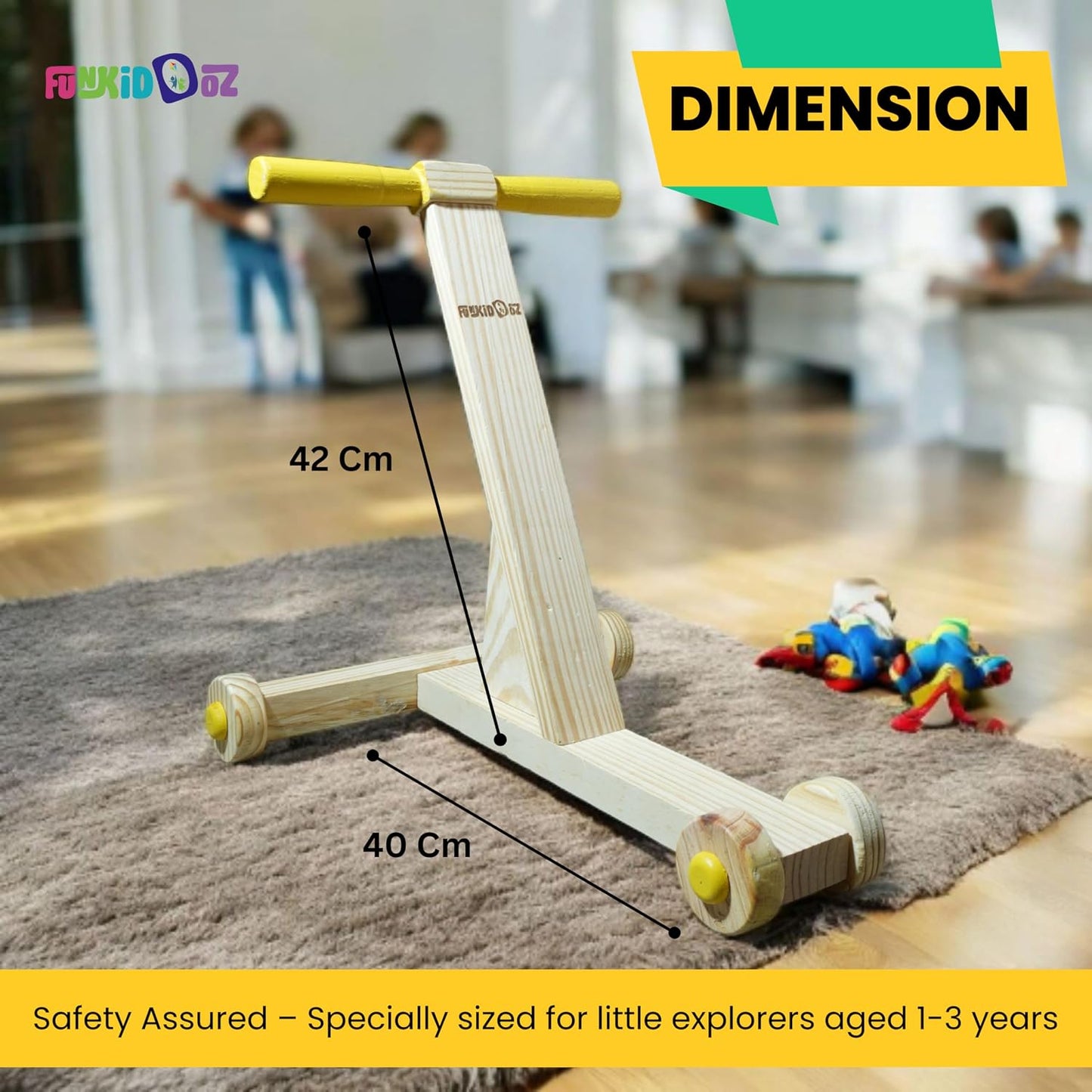 Premium Wooden Baby Walker (Nadavandi) for 9-36 Months | Push Walker for Baby | Traditional Nadavandi Wooden Push Walker | Sturdy, Safe, Eco-Friendly Baby Push Toy | Easy DIY Assembly