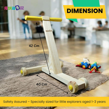 Premium Wooden Baby Walker (Nadavandi) for 9-36 Months | Push Walker for Baby | Traditional Nadavandi Wooden Push Walker | Sturdy, Safe, Eco-Friendly Baby Push Toy | Easy DIY Assembly