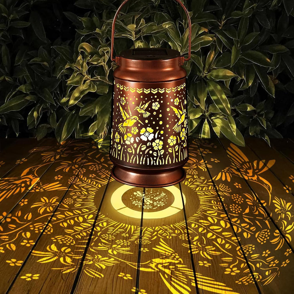 Solar Lanterns Lights Outdoor Waterproof Warm White Lights for Yard Pathway Garden Driveway Walkway Landscape Path Lighting Gifts for Women (Hummingbird, 1)