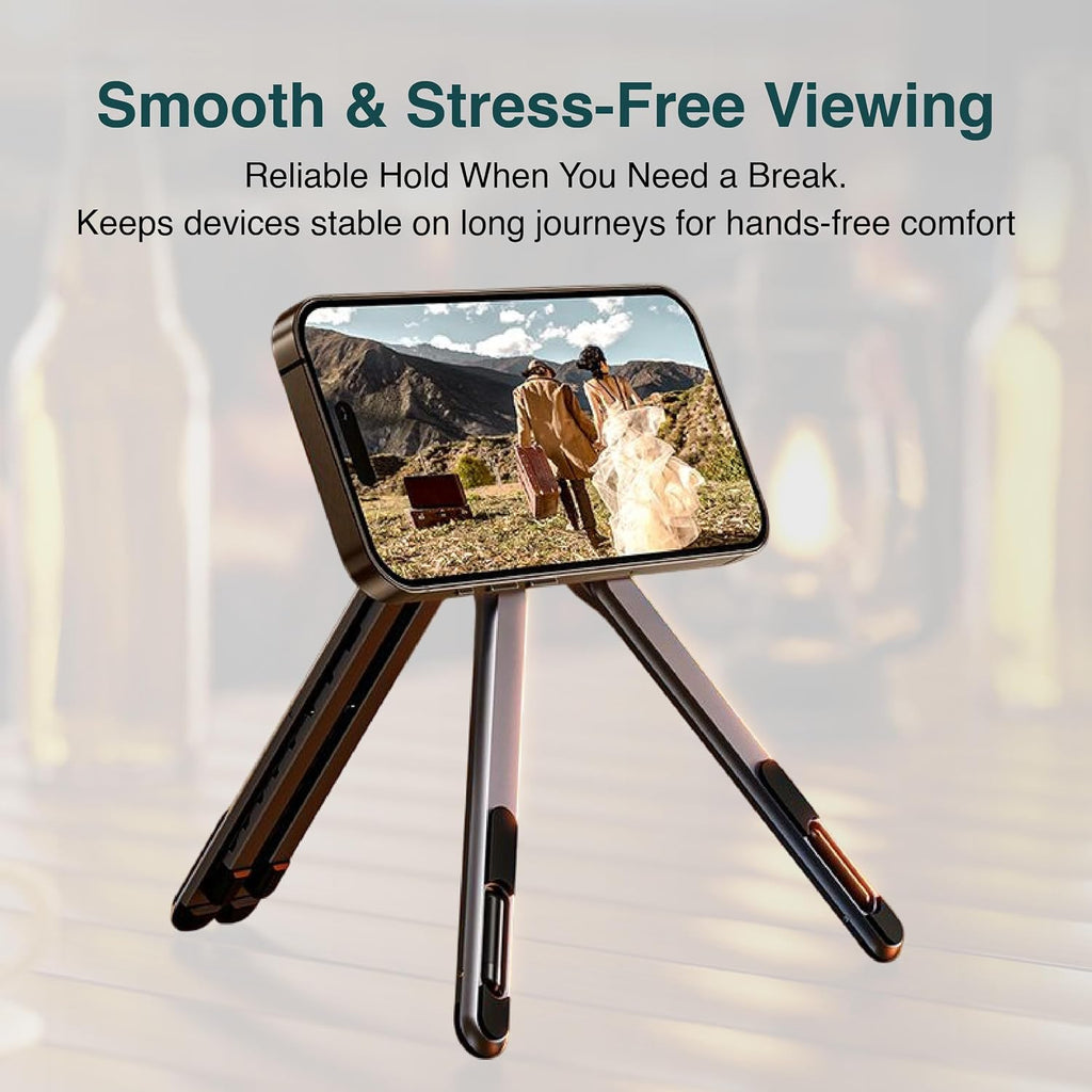 Wayona Aluminium Alloy Folding and Height Adjustable Stand Compatible with Laptop, Mobile and iPad, with Magnetic Feature for iPhone, Titanium Grey, Anodized Finish, 2026 Model