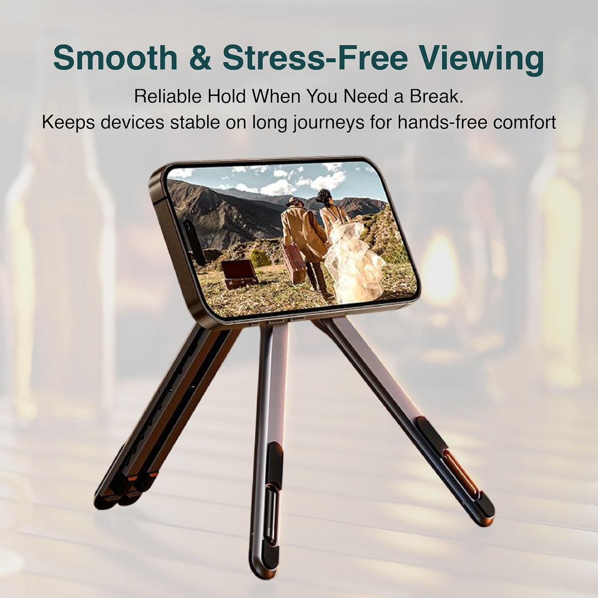 Wayona Aluminium Alloy Folding and Height Adjustable Stand Compatible with Laptop, Mobile and iPad, with Magnetic Feature for iPhone, Titanium Grey, Anodized Finish, 2026 Model